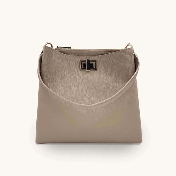 APATCHE LONDON TAUPE LEATHER TOTE BAG - Picture 3 of 13